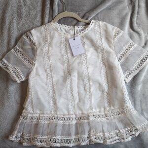 White Endless Rose Floral Blouse